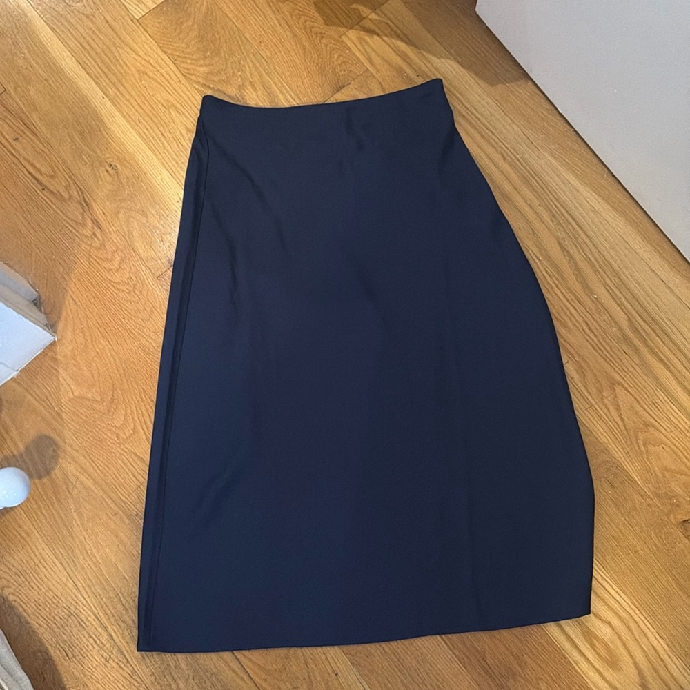 J. Crew Silk Navy midi skirt. Size XS